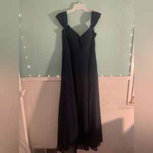 #LEVKOFF - A line Chiffon Gown in Navy, size 6
